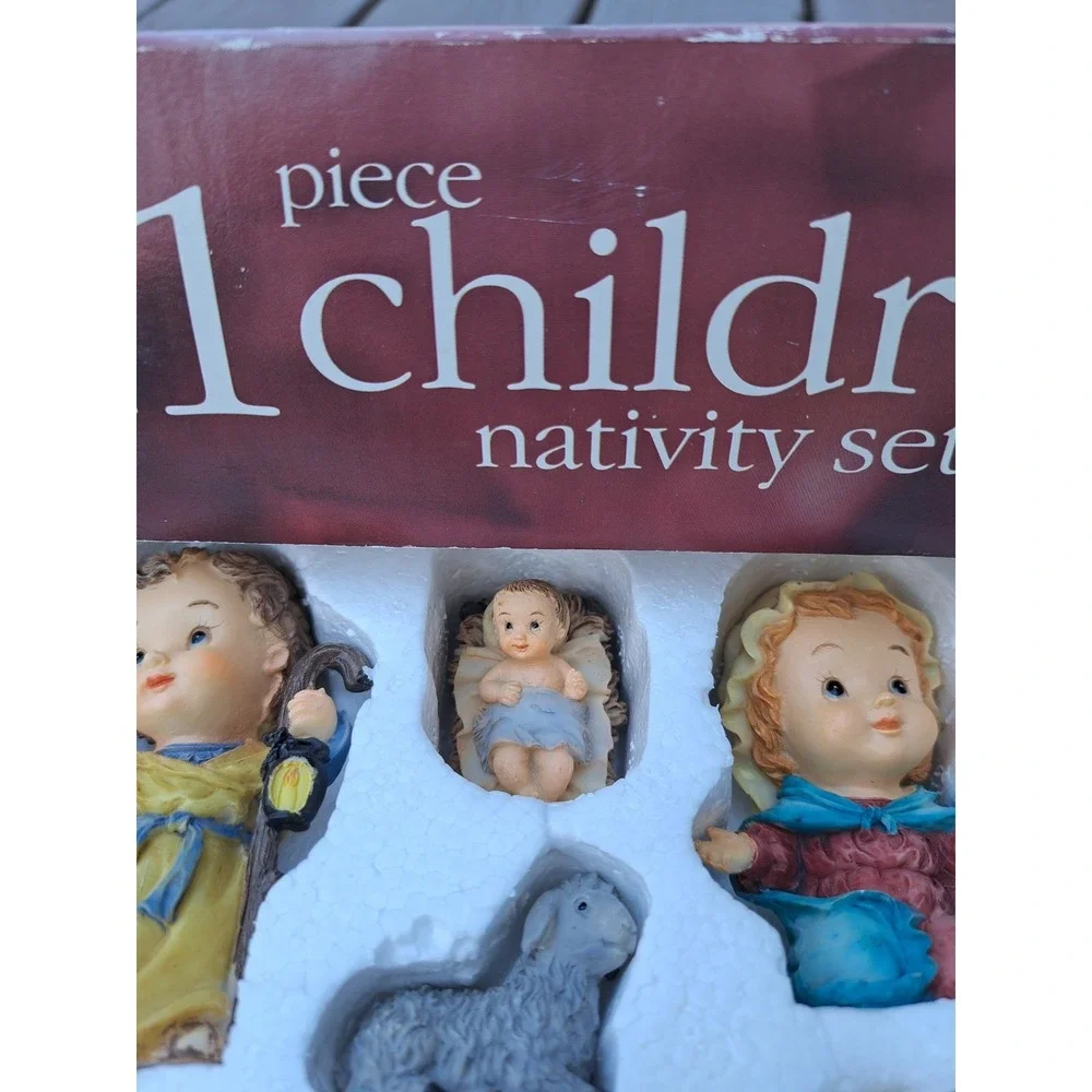 Holiday Time Christmas 11 Piece Children Nativity Set Hand-Painted Figurines